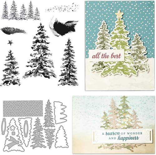 2024 Neue Stanzschablonen Stanzen Weihnachten,Weihnachten Baum Stampin Up Stempel und Stanzen Set,Metall Stanzformen Stanze für DIY Weihnachten Scrapbooking Handwerk,Weihnachtsdeko (A) von Angaekkot