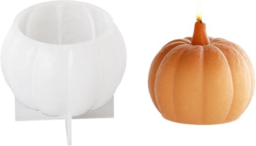 Kürbis Kerzenform Silikon,Halloween Silikonform Kürbis,3D DIY Silikonformen Gießformen Kerzen,Silikonformen Herbst,Kürbis Kerzen Halloween,Aroma-Kerze Silikonform für Kerzenherstellung (M) von Angaekkot