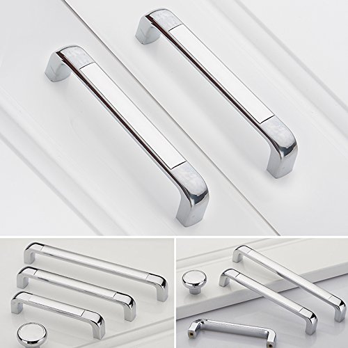 Angela-homestyle™ Möbelgriffe Küche Bogengriffe Höflich Schrankgriff Schubladengriff Stangengriff Einfach Solide Griffe (160mm, Silber) von Angela-homestyle