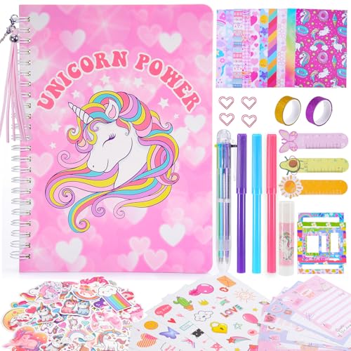 Anginne Geschenke für Mädchen, Scrapbook Zubehör Gästebuch Geburtstag Weihnachtssticker Sticker Kinder Aufkleber Selbst Gestalten Einhorn Spielzeug Einhorn Sticker Geschenk Mädchen 4 5 6 7-10 Jahre von Anginne