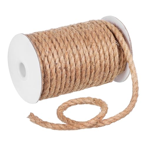 Angoily 1 Rolle Umweltfreundliches Hanfseil Juteseil Reling Eimer Ventilsprayfarbe Aufkleber Basteln mit Jute Dekoratives Jute Dickes Seil im Freien Bindfäden für Bastelarbeiten Beige von Angoily