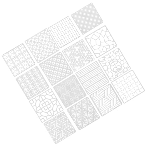 Angoily 1 Satz Geometrische Schablonen Beton Kunst Schablonen Schichtung Wiederverwendbare Schablonen Plastikschablonen Geometrische Vorlage Hohlschablonen Geometrische Hohlschablone 16st von Angoily