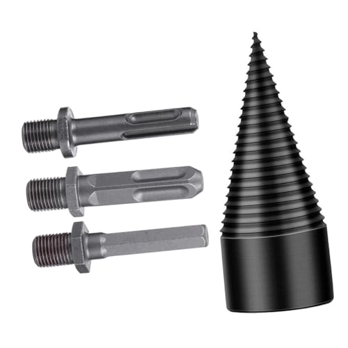 Angoily 1 Satz Holzhacker bohrer zubehör Holzspaltschraube Senkbit kleine Bohrer Brennholzspalter filetiermesser schraubendreher drill bit Kegelbohrer Holzbearbeitungswerkzeug Stahl Black von Angoily