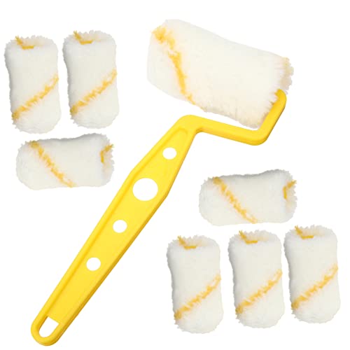 Angoily 1 Satz Walzenbürsten-set Walzen Zum Lackieren Trockenbau Reparieren Rollen Abzieher Trockenbau Reparaturset Palette Tapetenbürste Kraftpaste Liner Kunststoff Acryl Yellow von Angoily