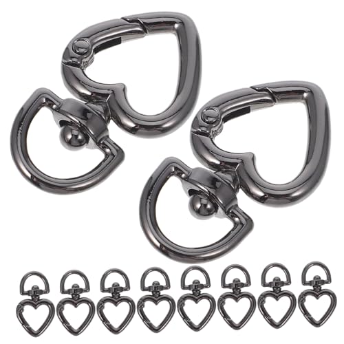Angoily 10 Stück Teiliges Herz Karabiner Metall Spring Snap Clip Schlüsselanhänger für Diy Schmuck Taschen Rucksack Zubehör Kleiner Schwarzer Schlüsselclip mit Federmechanismus Vielseitig Angoily 10 Stück Teiliges Herz Karabiner Metall Spring Snap Clip Schlüsselanhänger für Diy Schmuck Taschen Rucksack Zubehör Kleiner Schwarzer Schlüsselclip mit Federmechanismus Vielseitig von Angoily