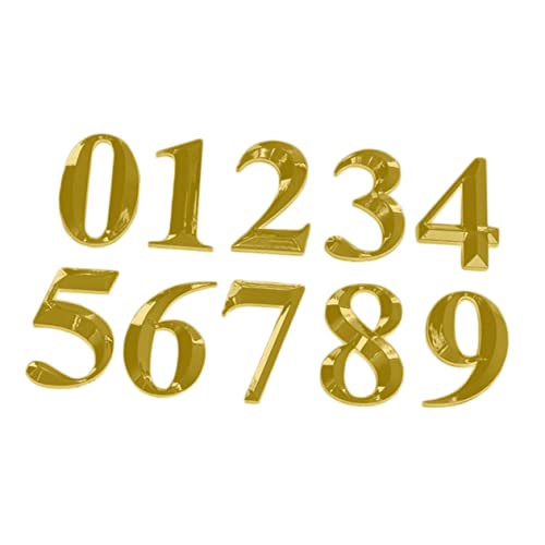 Angoily 10St Zimmertornummer nummern aufkleber zahlenaufkleber house number kennzeichen Zimmertürschild selbstklebende Hausnummer Spind-Nummernschild Hausadresse Hausnummernschild Golden von Angoily