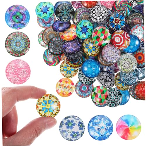 Angoily 120stücke Glassteine Runde Glascabochons Für Diy Halsketten Ohrringe Schlüsselanhänger Schmuckzubehör in Verschiedenen Farben Und Mustern Angoily 120stücke Glassteine Runde Glascabochons Für Diy Halsketten Ohrringe Schlüsselanhänger Schmuckzubehör in Verschiedenen Farben Und Mustern von Angoily