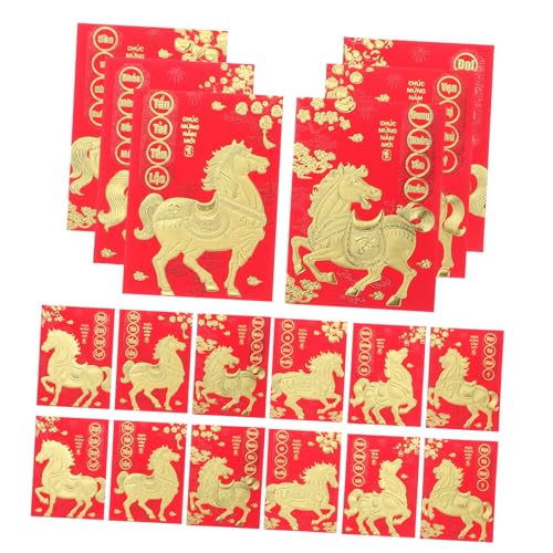 Angoily 120 Stück Rote Umschläge Lunar Year Pferdejahr Geldumschläge aus Stabilem Papier für Neujahrsfeier Traditionelle Hongbao Geschenkumschläge mit Verschiedenen Mustern Angoily 120 Stück Rote Umschläge Lunar Year Pferdejahr Geldumschläge aus Stabilem Papier für Neujahrsfeier Traditionelle Hongbao Geschenkumschläge mit Verschiedenen Mustern von Angoily