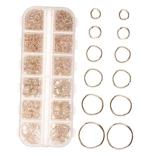 Angoily 1200 Stück Metall Öffnungsringe Armband Biegeringe Schlüsselringe Verbindungsstücke Spaltringe Halsketten Split Ringe Schmuck Reparatur Set Mehrzweck Biegering Halsketten Angoily 1200 Stück Metall Öffnungsringe Armband Biegeringe Schlüsselringe Verbindungsstücke Spaltringe Halsketten Split Ringe Schmuck Reparatur Set Mehrzweck Biegering Halsketten von Angoily