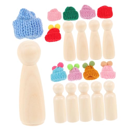 Angoily 1Satz DIY Holzpuppen Unfertige Holzfiguren Mit Teiliges Bastelset Für Regaldekor Und Kunsthandwerk Jungen Zufällige Hutfarben Angoily 1Satz DIY Holzpuppen Unfertige Holzfiguren Mit Teiliges Bastelset Für Regaldekor Und Kunsthandwerk Jungen Zufällige Hutfarben von Angoily