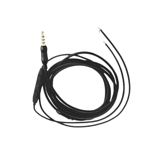 Angoily 1Stk Halbfertiges Kopfhörerkabel headphone cable kopfhörerkabel Anpassung Halbzeug Black von Angoily