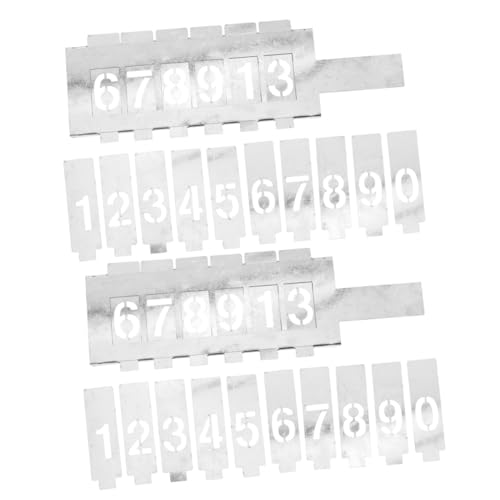 Angoily 2 Sätze Inkjet-Form zahlenform Nummern Vorlage Stencil Schablone für die Postfachnummer Sprühlackiervorlagen Sprühfarben-Vorlagen Nummernzeichnungsvorlagen Malformen Eisen von Angoily
