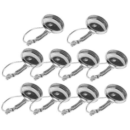 Angoily 20 Stück Ohrhaken Fassung Rohlinge mit Bezel Trays Schmuckherstellung Zubehör für DIY Ohrringe und Kunstprojekte Silberne Trays Angoily 20 Stück Ohrhaken Fassung Rohlinge mit Bezel Trays Schmuckherstellung Zubehör für DIY Ohrringe und Kunstprojekte Silberne Trays von Angoily