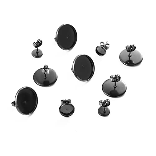 Angoily 20Stücke DIY Ohrringbasis Schwarze Runde Ohrstecker mit Korkunterlage Zubehör für Schmuckherstellung Ohrstopfen für Frauen Angoily 20Stücke DIY Ohrringbasis Schwarze Runde Ohrstecker mit Korkunterlage Zubehör für Schmuckherstellung Ohrstopfen für Frauen von Angoily