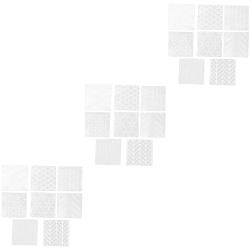 Angoily 24 Stück Vorlage Malschablonen Geometrische Wandschablonen Heimdekorationsschablonen DIY Malwerkzeuge Geometrische Wandfliesenschablonen Wiederverwendbare Wandschablonen von Angoily
