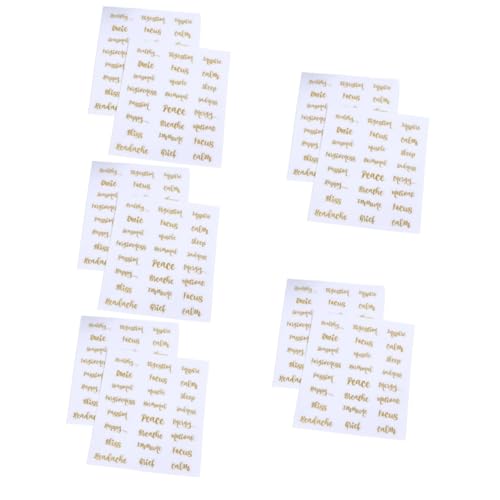 Angoily 25 Blatt Selbstklebende Etiketten mit Goldenen Buchstaben für Ätherische Ölflaschen Kreative Aufkleber zur Flaschenkennzeichnung und Organisation Angoily 25 Blatt Selbstklebende Etiketten mit Goldenen Buchstaben für Ätherische Ölflaschen Kreative Aufkleber zur Flaschenkennzeichnung und Organisation von Angoily