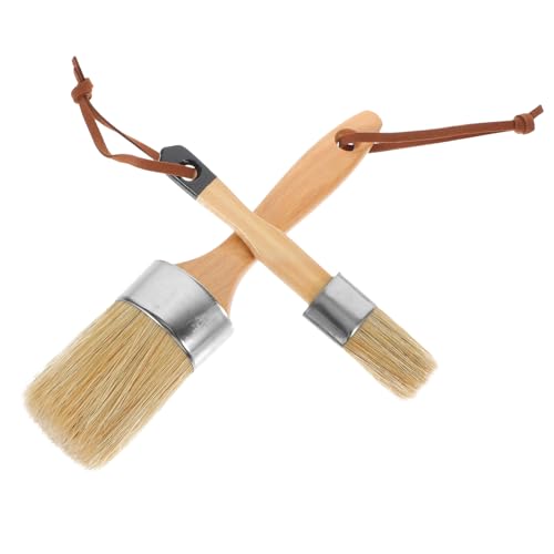 Angoily 2St Pinsel Staffeleien Einstellung Markierungen Draht Heften Mod wandgemälde wandbild Holzgriff Paint Brush malerbürste Farbe für Wände Deckbürste zum Auftragen von Beize Borsten von Angoily