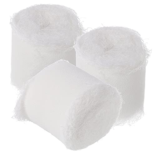 Angoily 3 Rollen Ausgefranstes Chiffonband Weiß Seidiges Schleifenband für Geschenkverpackung Brautsträuße Hochzeitsdekoration und Diy Bastelprojekte Angoily 3 Rollen Ausgefranstes Chiffonband Weiß Seidiges Schleifenband für Geschenkverpackung Brautsträuße Hochzeitsdekoration und Diy Bastelprojekte von Angoily