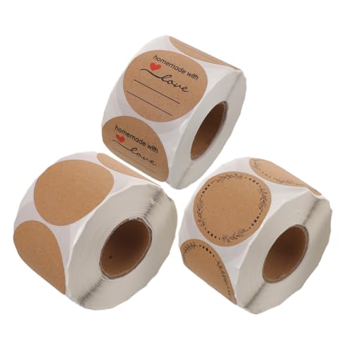 Angoily 3 Stück Runde Selbstklebende Etiketten Rolle Beschreibbare Klebeetiketten mit Starker Haftung für Verpackung Versand Lagerorganisation und DIY Beschriftung Angoily 3 Stück Runde Selbstklebende Etiketten Rolle Beschreibbare Klebeetiketten mit Starker Haftung für Verpackung Versand Lagerorganisation und DIY Beschriftung von Angoily