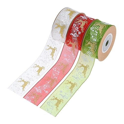 Angoily 3 Stück Weihnachtsband ribbon bandfeile dekoration party weihnachts oblaten christmas Urlaub Girlande Bänder umwickeln Banddekor Bänder zur Schleifenherstellung Polyester Angoily 3 Stück Weihnachtsband ribbon bandfeile dekoration party weihnachts oblaten christmas Urlaub Girlande Bänder umwickeln Banddekor Bänder zur Schleifenherstellung Polyester von Angoily