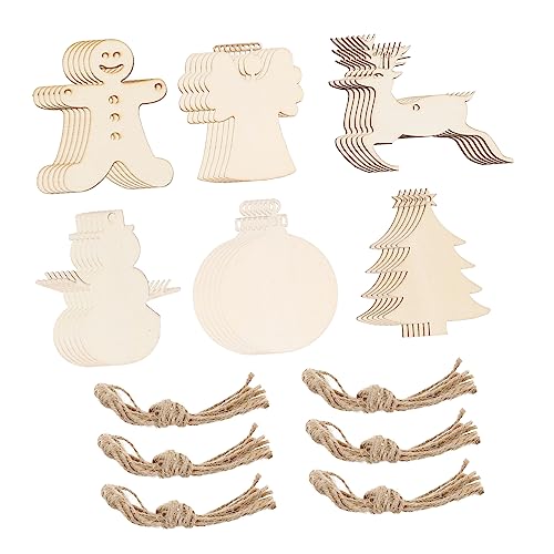 Angoily 30Stücke Weihnachtsdeko Holzscheiben Anhänger für DIY Handwerk Dekorative Holzverzierungen Engel Rentier Kugel Schneemann mit Juteschnur für Weihnachtsbaum Angoily 30Stücke Weihnachtsdeko Holzscheiben Anhänger für DIY Handwerk Dekorative Holzverzierungen Engel Rentier Kugel Schneemann mit Juteschnur für Weihnachtsbaum von Angoily