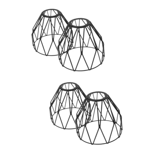 Angoily 4 Stück Lampenschirm Käfigschutz Für Glühbirnen Birnenschutzhalter Hängende Lichtabdeckung Industrieller Lampenkäfig Glühbirnenkäfig Lüfterlichtabdeckung Haushalt Schmiedeeisen von Angoily