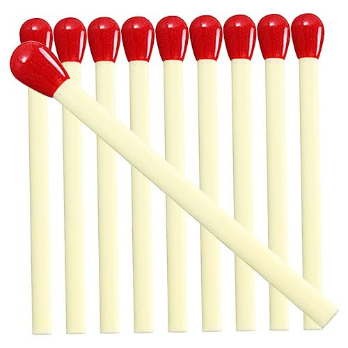 Angoily 40 Stück kleine kurze Stifte runden Kugelschreiber Neuheitstifte ballpoint pen kugleschreiber schreibwaren set dekorativer Streichholzstift tragbare Schreibstifte Plastik Yellow von Angoily