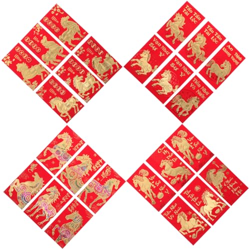 Angoily 48 Stück Teiliges Vietnamesische Rote Umschläge Jahr Des Pferdes Lunar Year Glücksgeldumschläge mit Tierkreiszeichen für Frühlingsfest Vielseitig für Neujahr Hochzeiten Festliche Angoily 48 Stück Teiliges Vietnamesische Rote Umschläge Jahr Des Pferdes Lunar Year Glücksgeldumschläge mit Tierkreiszeichen für Frühlingsfest Vielseitig für Neujahr Hochzeiten Festliche von Angoily