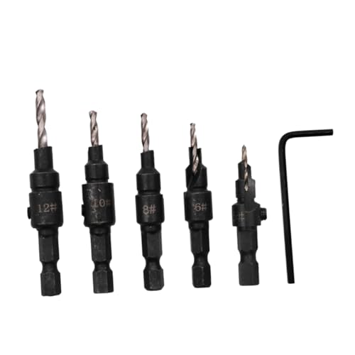 Angoily 5 Teiliges Senkerbohrer Set Für Mit Sechskantschlüssel Countersunk Head Drill Bits Für Präzise Bohrlöcher Verschiedenen Größen Von 5 von Angoily