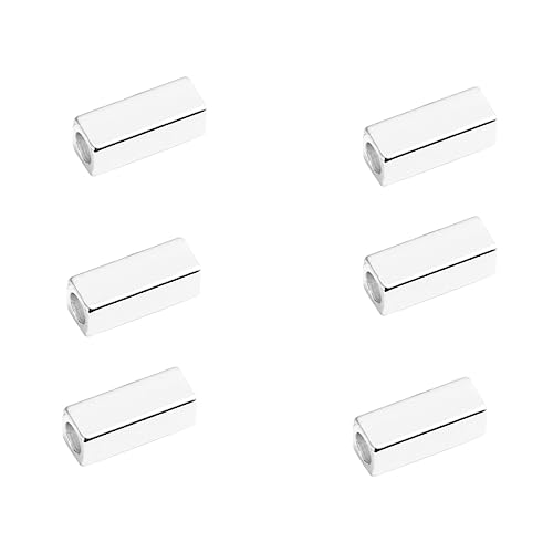 Angoily 50 Stück Rohrperlen Für Die Schmuckherstellung Hängend Halskette Armbänder Rechteckig Crimprohre Abstandshalter Ergebnisse Crimpen Reiz Röhren Groß Silber Hohl Silver von Angoily