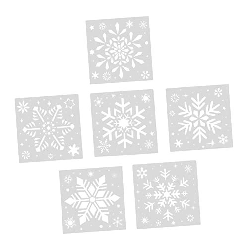 Angoily 6 Stück Malvorlage Schneeflocken-Handwerk Herstellung Dekorationen Schneeflocke-Vorlage Weihnachten Schneeflockenformen aus Kunststoff Weihnachtsschablone pp Weiß Angoily 6 Stück Malvorlage Schneeflocken-Handwerk Herstellung Dekorationen Schneeflocke-Vorlage Weihnachten Schneeflockenformen aus Kunststoff Weihnachtsschablone pp Weiß von Angoily