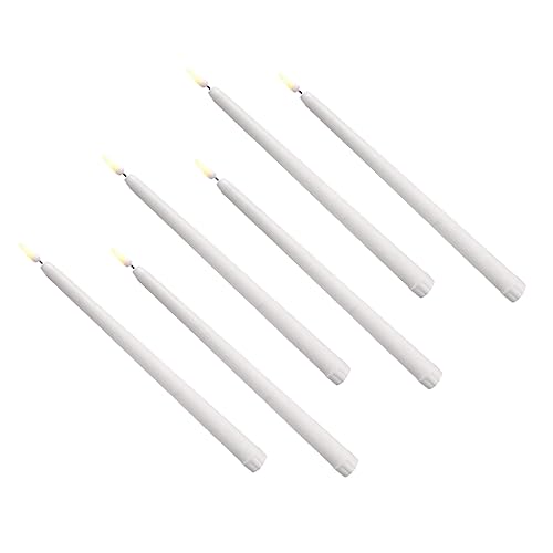 Angoily 6er Set LED Kerzen Mit Langem Stab Halloween & Weihnachtsdeko Flackernde Lichter Für Festliche Anlässe Warmweiß Ohne Batterien Dekorative LED Kerzen Für Innenräume von Angoily