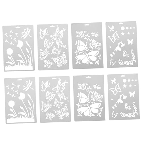 Angoily 8 Stück Teiliges Schmetterlings und Pusteblumen Schablonen Wiederverwendbare Bastel und Zeichenschablonen Pet für DIY Projekte Wanddekoration Kinderzeichnungen und Gestaltung Angoily 8 Stück Teiliges Schmetterlings und Pusteblumen Schablonen Wiederverwendbare Bastel und Zeichenschablonen Pet für DIY Projekte Wanddekoration Kinderzeichnungen und Gestaltung von Angoily