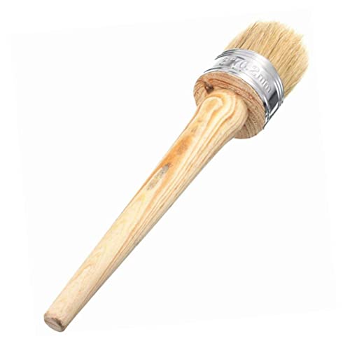 Angoily Bürste mit Borsten bürstchen matebrush Paint Brush zeichnen stifte malerbürste Möbelwachsbürste Naturborsten rund Dekor Wachsbürste für Stuhl malen wachs Pinsel Schweinemähne von Angoily