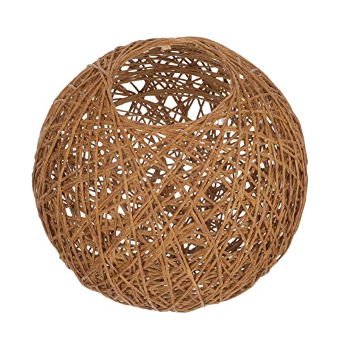 Angoily Rattan Kugel Lampenschirm Kugellampe Lampenschirm Aus Korbgeflecht Led-glühbirne Lichtabdeckung Aus Rattan Gewebter Pendelschirm Käfigschutz Für Glühbirnen Korb Aus Rattan Bartheke von Angoily