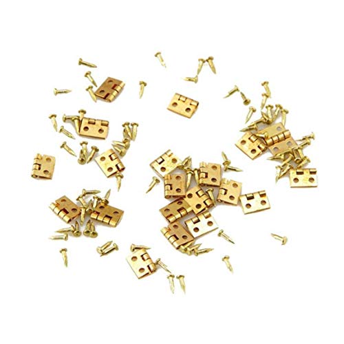 Angoter 20PCS Mini Metallscharnier Goldene für 1/12 Haus Miniatur-Kabinett-Möbel Messing Scharnier Puppenstuben Miniatur-Schrank Schrank von Angoter
