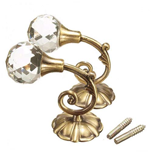 Angoter 2ST Large Metal Crystal Ball Wand Tieback Gardinenhaken Silber Gold Vorhang Haken Hängen Vorhang Schnalle Zubehör von Angoter