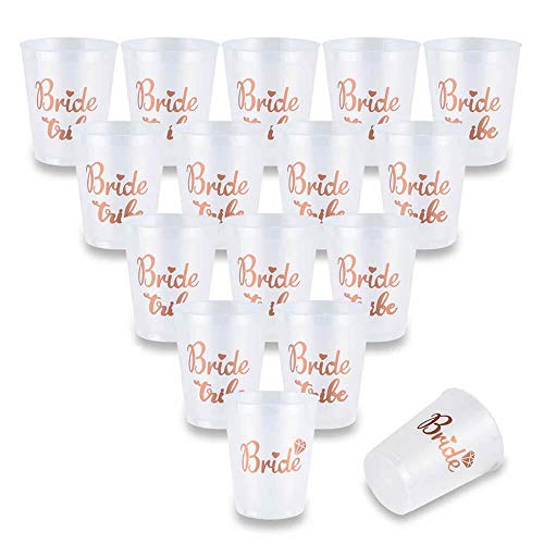 AniSqui 16 Count jga Becher, Rose Gold Bridal Dusche Tassen w/2 Braut Cups Perfekt für Verlobungsfeier, Bridal Shower (12Oz, 350ml) von AniSqui