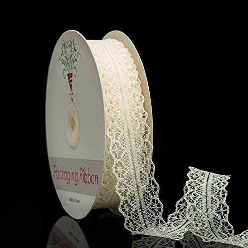 45M Spitzenband Weiß - 3cm Spitzenbordüre Weiss Vintage Spitzenborte Zierband Schleifenband Mit Draht Für Geschenkverpackung Hochzeit Party Tischdeko DIY Handwerk Geschenkband von Anicy