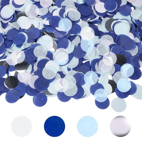 6000 Stück Konfetti Blau - Konfetti Geburtstag Hochzeit ca.60g Konfetti Groß, Tischdeko Hochzeit Blau, Konfetti Pastell Glitzer, Konfetti Bunt für Gender Reveal, Luftballons, Geschenkbox von Anicy