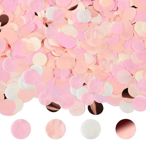 6000 Stück Konfetti Hochzeit - Konfetti Groß Pastell, Tischdeko Hochzeit,Confetti Deko Rosegold Rosa, 60g konfetti geburtstag für Versammlungen, Feste und Jubiläen von Anicy