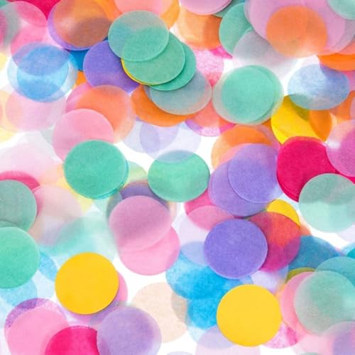 6000 Stück Konfetti Bunt - Groß Konfetti Hochzeit Pastell Mehrfarbig Runde Papierreste im Gewicht 60g für Luftballons, Geschenkbox, Dekoration für Geburtstag Feier Party Konfetti Hochzeit Jubiläum von Anicy