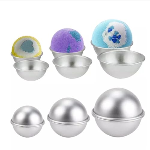 9 Sets 18 Stücke Badebomben Selber Machen - Badebomben Formen Bath Bomb Molds Kit, Aluminium Badekugeln Form Seifenform Molds, DIY Gießformen Für Hausgemachte Badebomben von Anicy