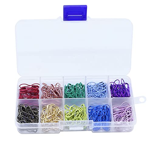 Anicy 300 Stücke Sicherheitsnadeln Birne Pins - 10 Farben Sicherheitsnadeln Metall Stricken Locking Stitch Mit Aufbewahrungsbox Für DIY Fertigkeit Herstellung von Anicy