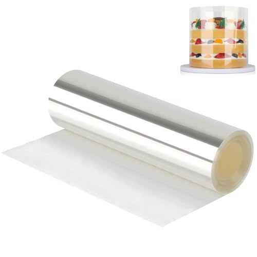 Anicy Tortenrandfolie 30cm x 10m - Transparent Tortenfolie, Wiederverwendbar Tortenrandfolie für Tortendeko Schokolade Mousse Kuchen Dessertringe von Anicy