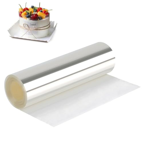 Anicy Tortenrandfolie 20cm x 10m - Transparent Tortenfolie, Wiederverwendbar Tortenrandfolie für Tortendeko Schokolade Mousse Kuchen Dessertringe von Anicy