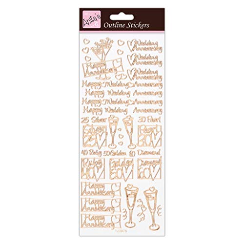 Anita's ANT 810293 Scrapbooking Aufkleber, Rose Gold Auf Weiß, Einheitsgröße von Anita's