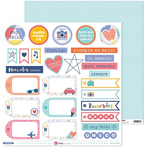 Anita und Seine Welt Kollektion Moments Scrapbooking, Papier, Etiketten, 30,5 x 30,5 cm von Anita y Su Mundo