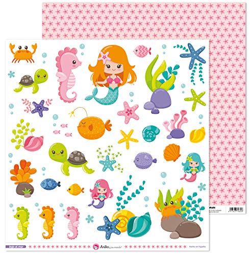 Anita und Seine Welt Kollektion unter dem Meer Scrapbooking, Papier, zuschneidbar, 30,5 x 30,5 cm von Anita y Su Mundo