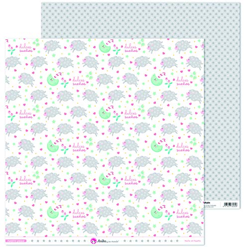 Anita und seine Welt Kollektion unserer kleinen Scrapbooking-Papiere, Papier, Schafe, 30,5 x 30,5 cm von Anita y Su Mundo